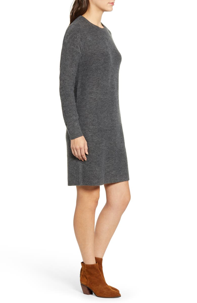 Caslon<sup>®</sup> Crewneck Long Sleeve Sweater Dress, Alternate, color,