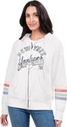G-III 4HER BY CARL BANKS Women's G-III 4Her by Carl Banks White New York Yankees Naamah Sleeve Stripe Fleece Full-Zip Hoodie