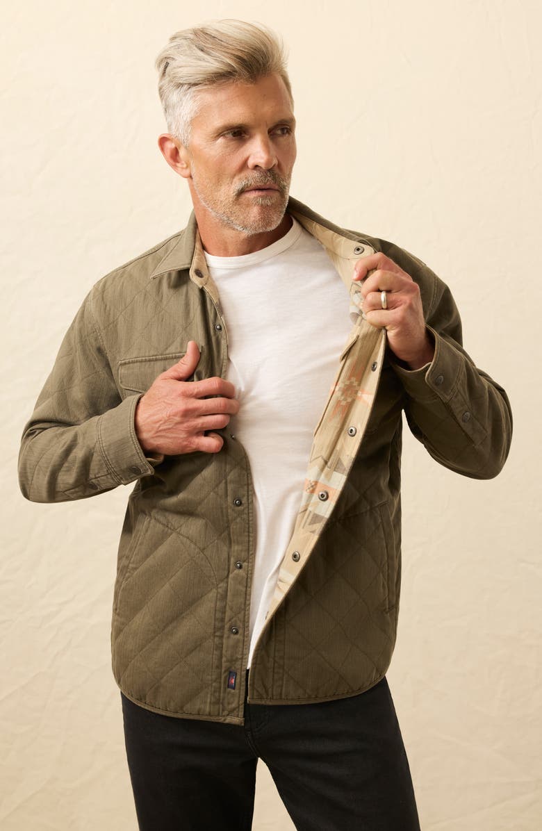 Faherty Doug Good Feather Bondi Reversible Quilted Jacket, Alternate, color, Prairie Olive