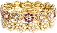 Tasha 2-Pack Cubic Zirconia Flower Pavé Stretch Bracelets