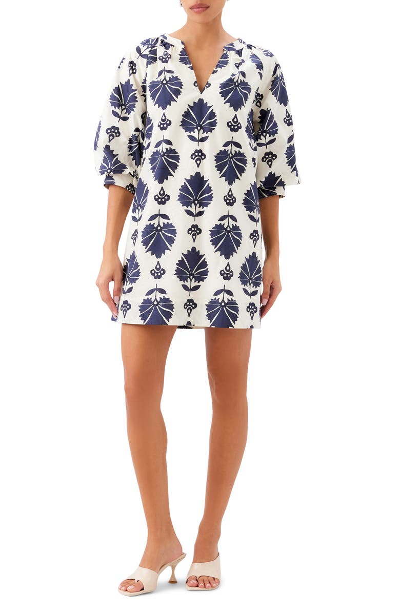 FIFTEEN TWENTY Brianne Print Lantern Sleeve Shift Dress, Main, color, Print