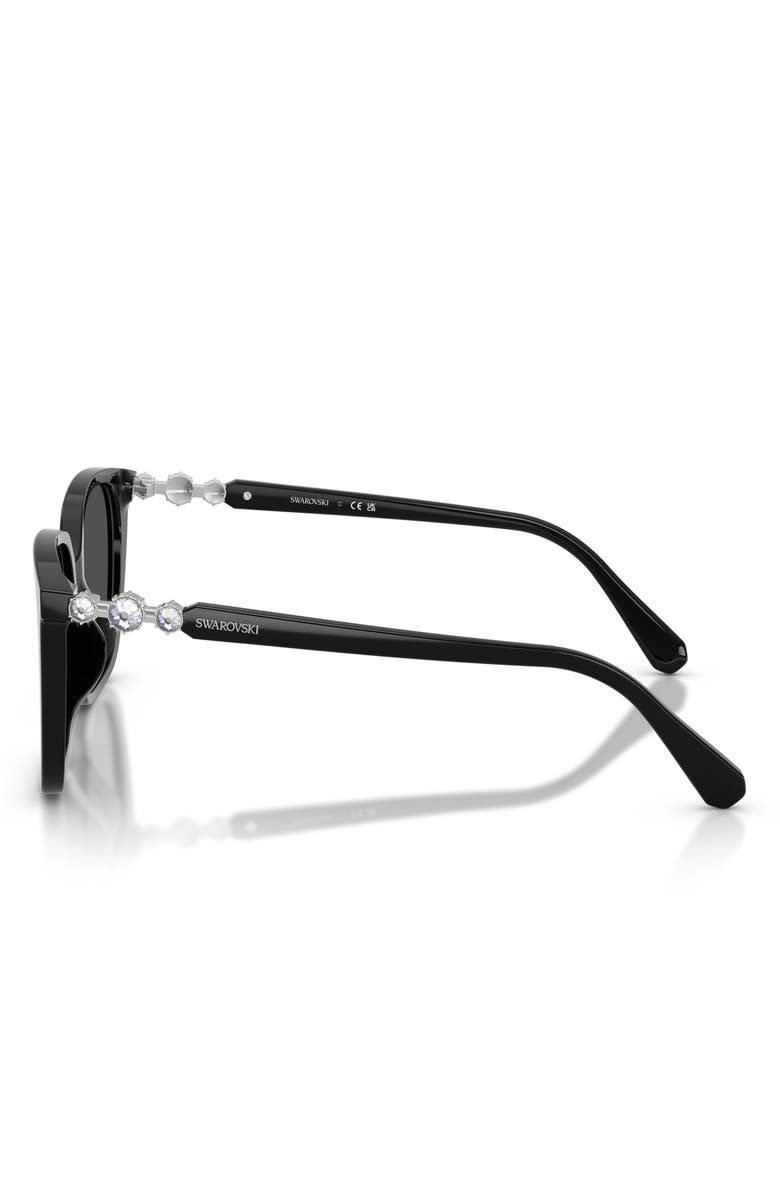 Swarovski 55mm Pillow Sunglasses, Alternate, color, Black / Dark Grey