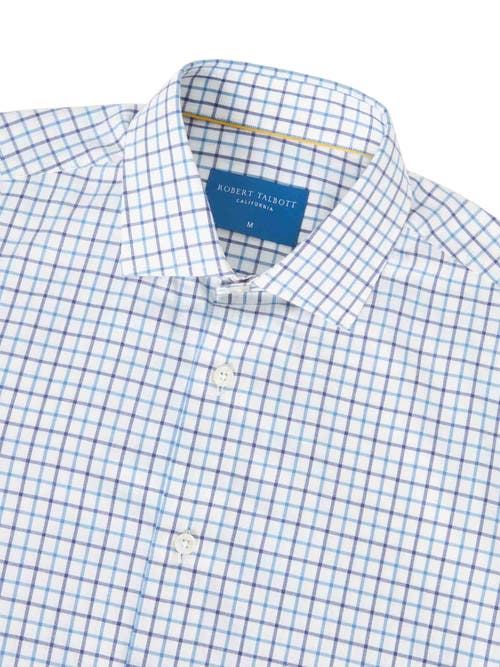 Robert Talbott Reynolds Ultra Light Weight Brushed Tattersall Shirt In Blue