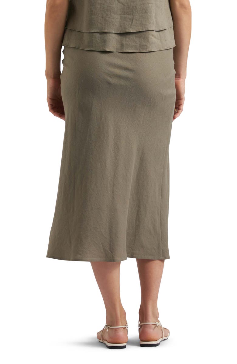 Ripe Maternity Debbie Linen Skirt, Alternate, color, Olive