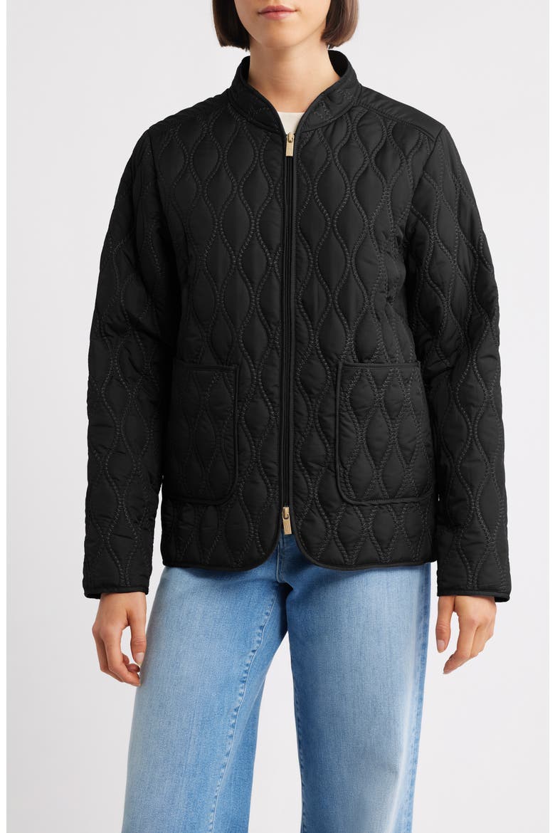Aros 06 Quilted Jacket, Main, color, BLACK