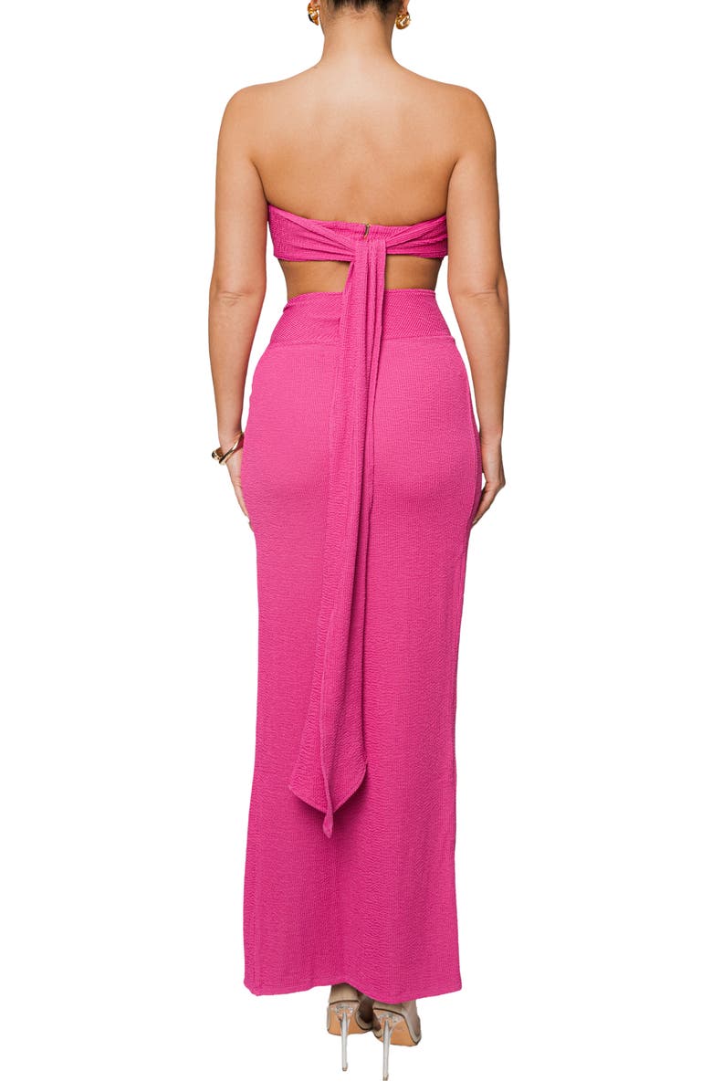 JLUXLABEL Deidra Draped Bra Top & Skirt Set, Alternate, color, Pink