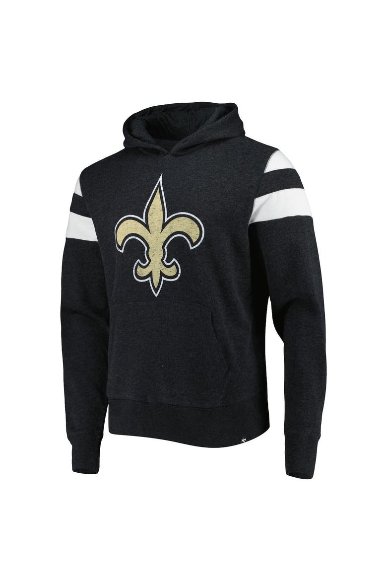 Men's '47 Heathered Black New Orleans Saints Premier Nico Pullover Hoodie, Alternate, color, Black