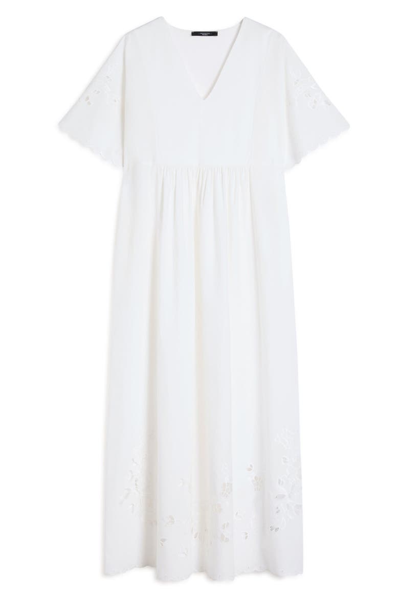 Tartufo Scalloped Eyelet Cotton Poplin Dress, Alternate, color, WHITE