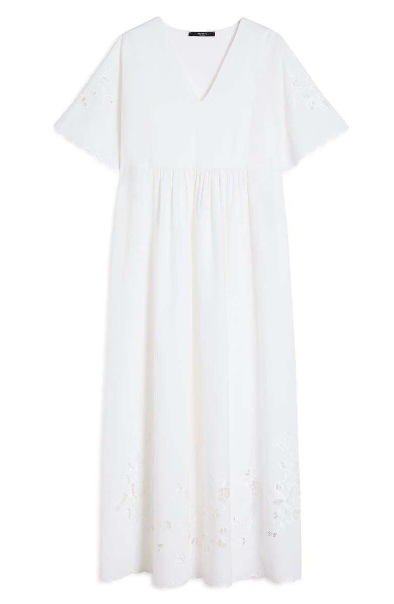 Weekend Max Mara Tartufo Scalloped Eyelet Cotton Poplin Dress, Alternate, color, White