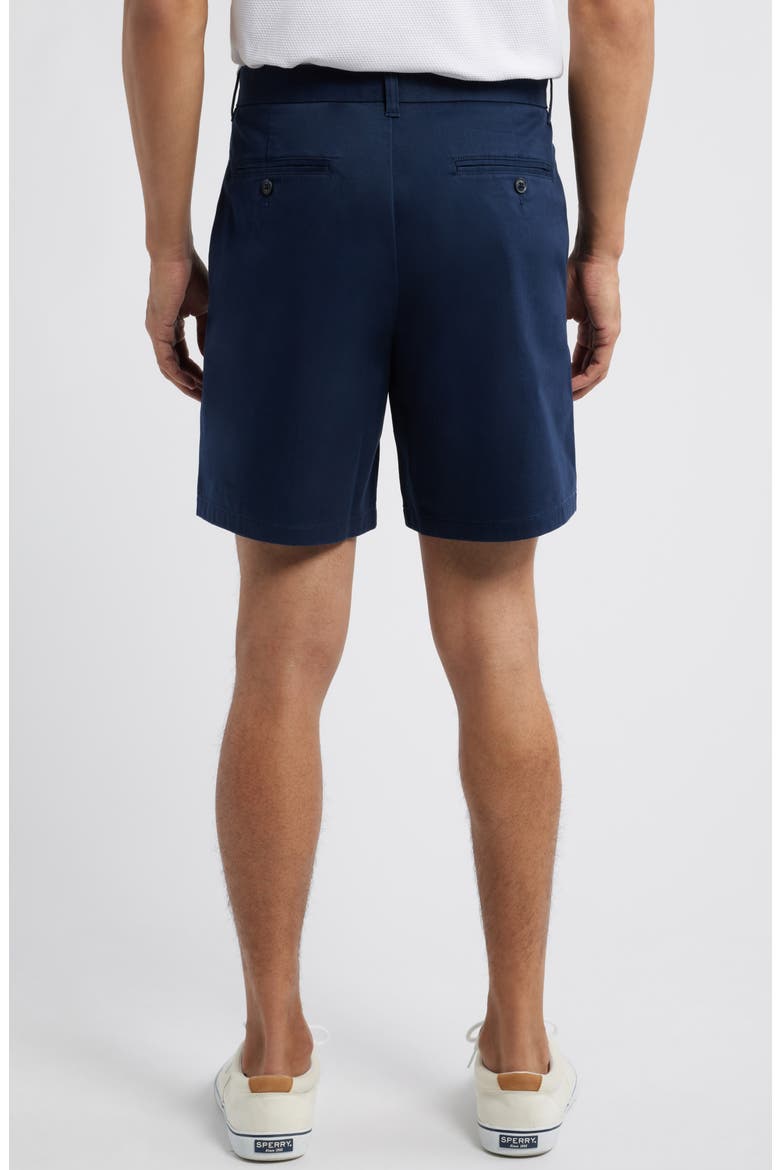 Heron Flat Front Cotton Stretch Twill Chino Shorts, Alternate, color, NAVY BLAZER