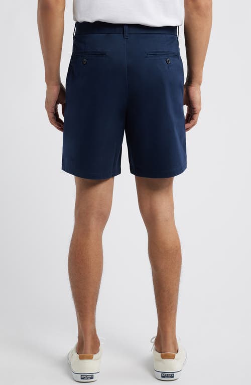 Nordstrom Heron Flat Front Cotton Stretch Twill Chino Shorts In Navy Blazer