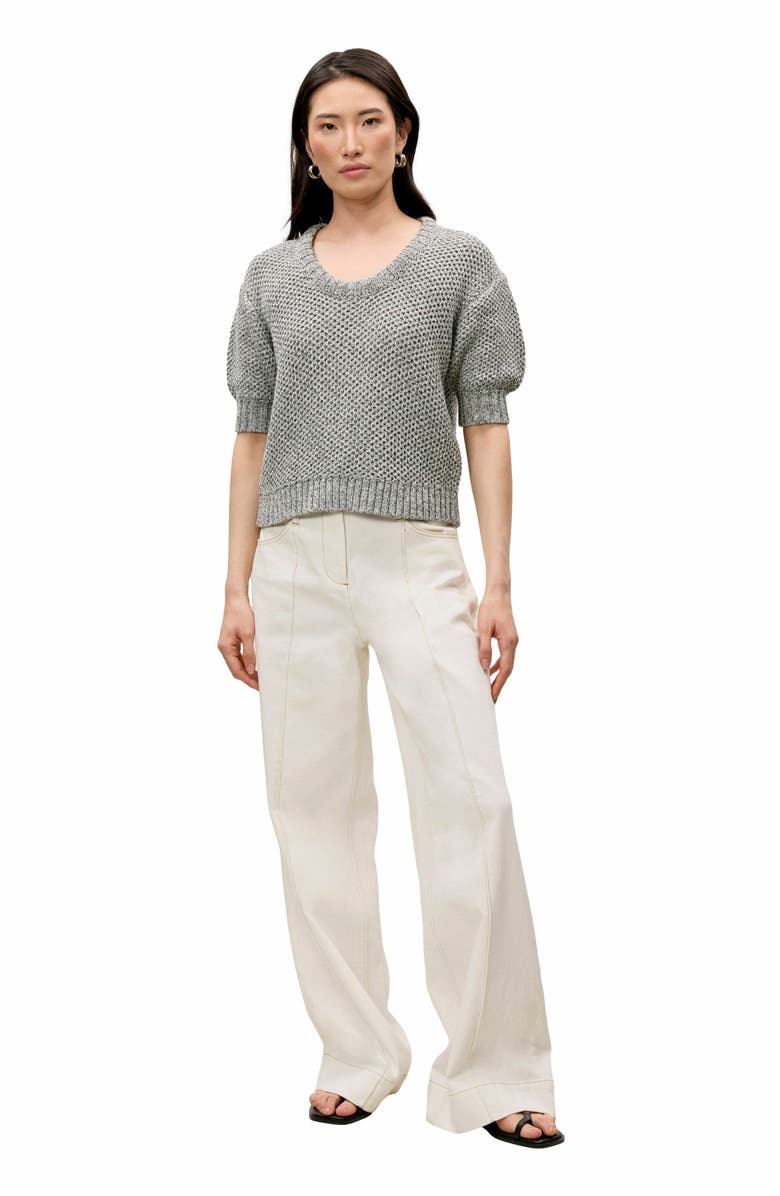 Rebecca Taylor Thea Knit Sweater, Main, color, Black Multi