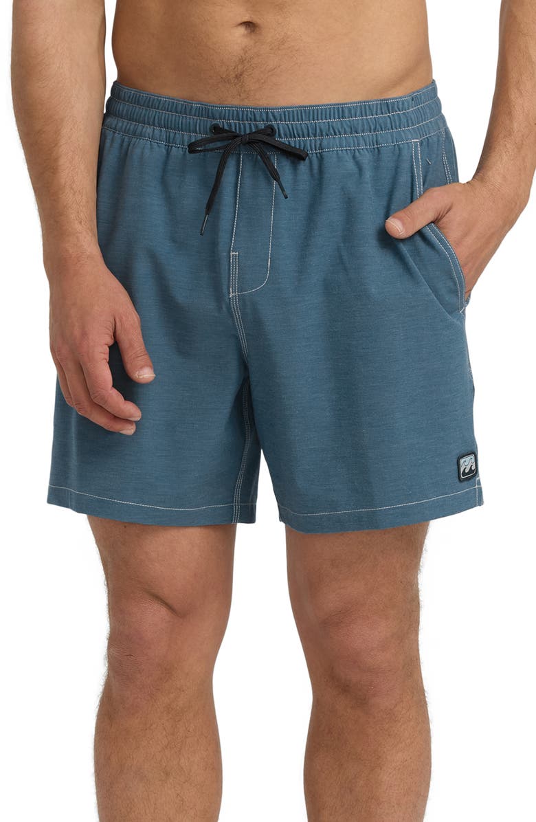 Billabong Every Other Day Layback Swim Trunks, Main, color, Rustic Blue