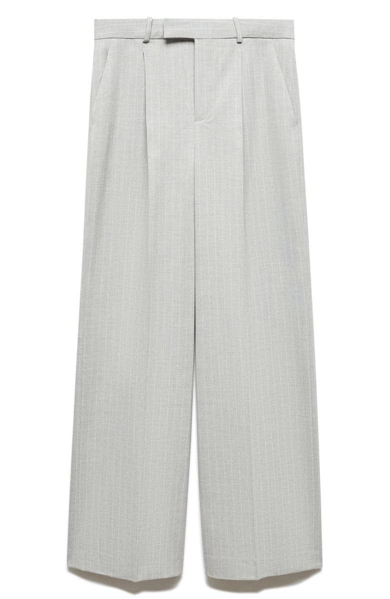 MANGO Pinstripe Wide Leg Suit Pants, Alternate, color,