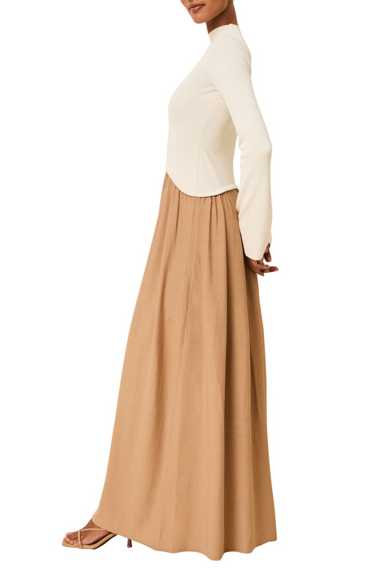 Soglio Long Sleeve Maxi Swetter Dress, Alternate, color, CAMEL