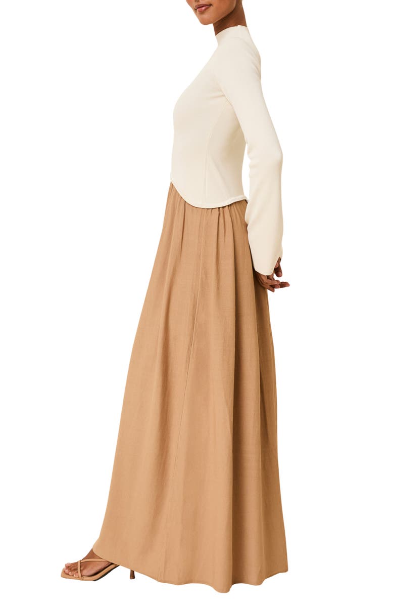 Solid & Striped Soglio Long Sleeve Maxi Swetter Dress, Alternate, color, Camel