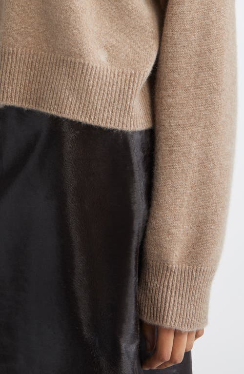 Loulou De Saison Anzor Lds V-neck Ribbed-detail Sweater In Brown