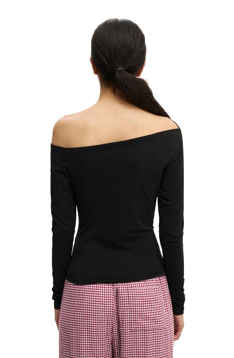 COTTON ON BODY Women's Dreamy Soft Off The Shoulder Long Sleeve, Alternate, color, Black