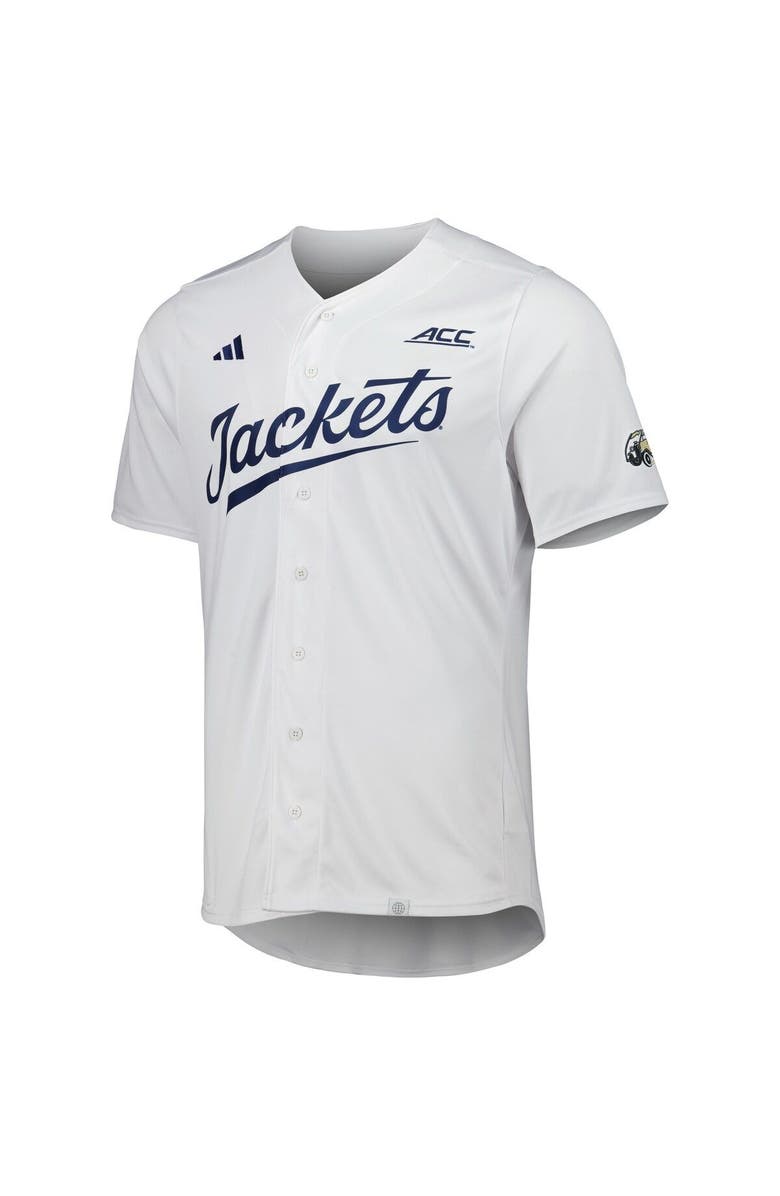 adidas Men's adidas White GA Tech Yellow Jackets Team Baseball Jersey, Alternate, color, White