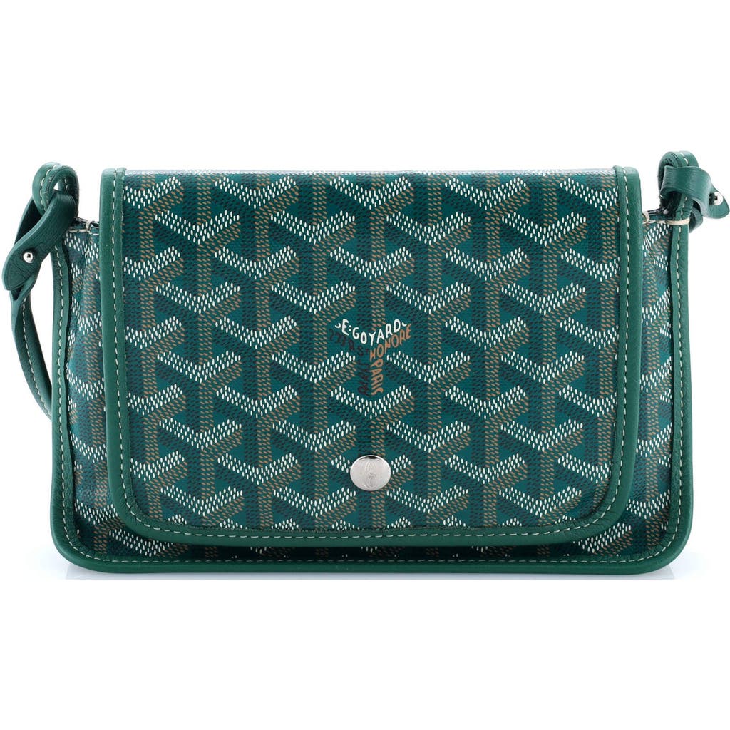 Pre-owned Goyard  Goyard Plumet Clutch Wallet Coated Canvas In Green