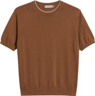 Canali Short Sleeve Cotton Crewneck Sweater