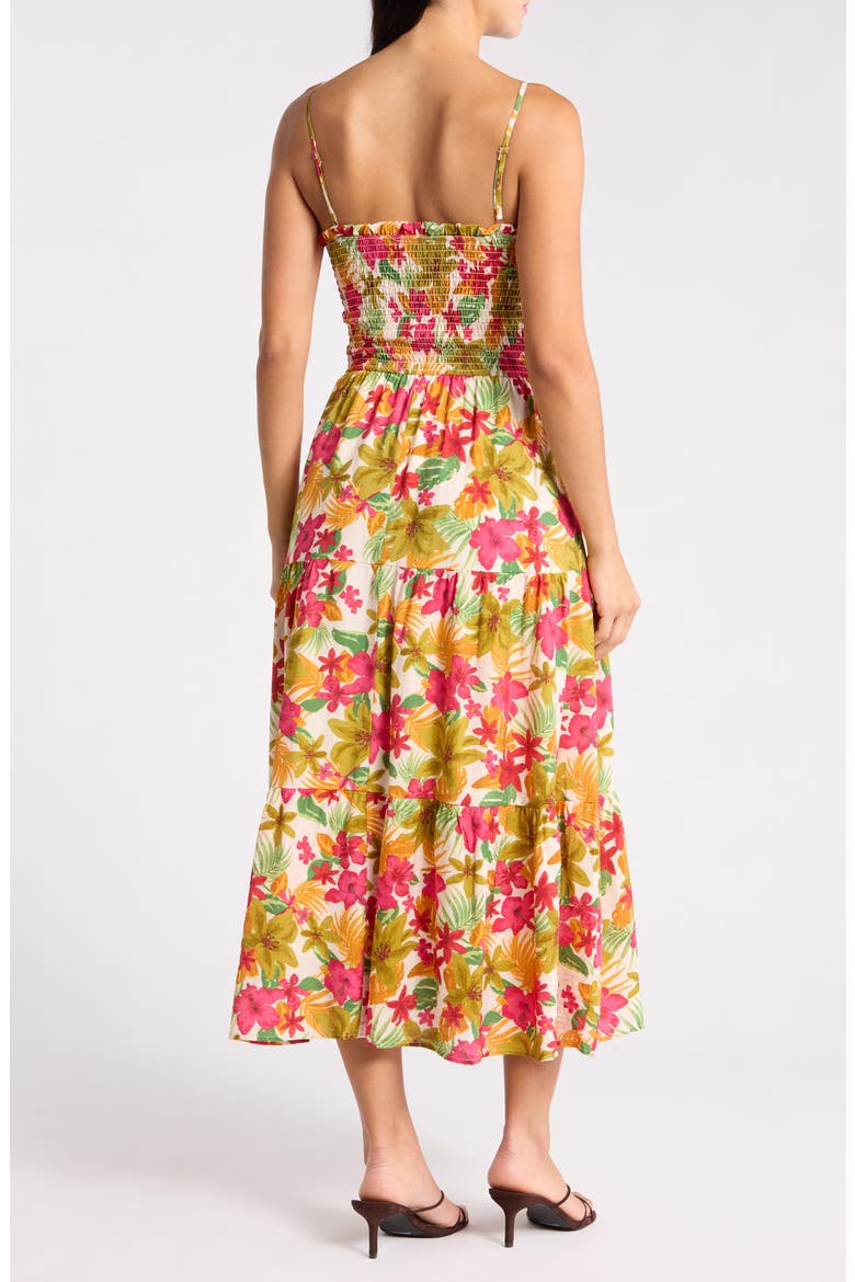 Floral Midi Dress, Alternate, color, FUCHSIA MULTI
