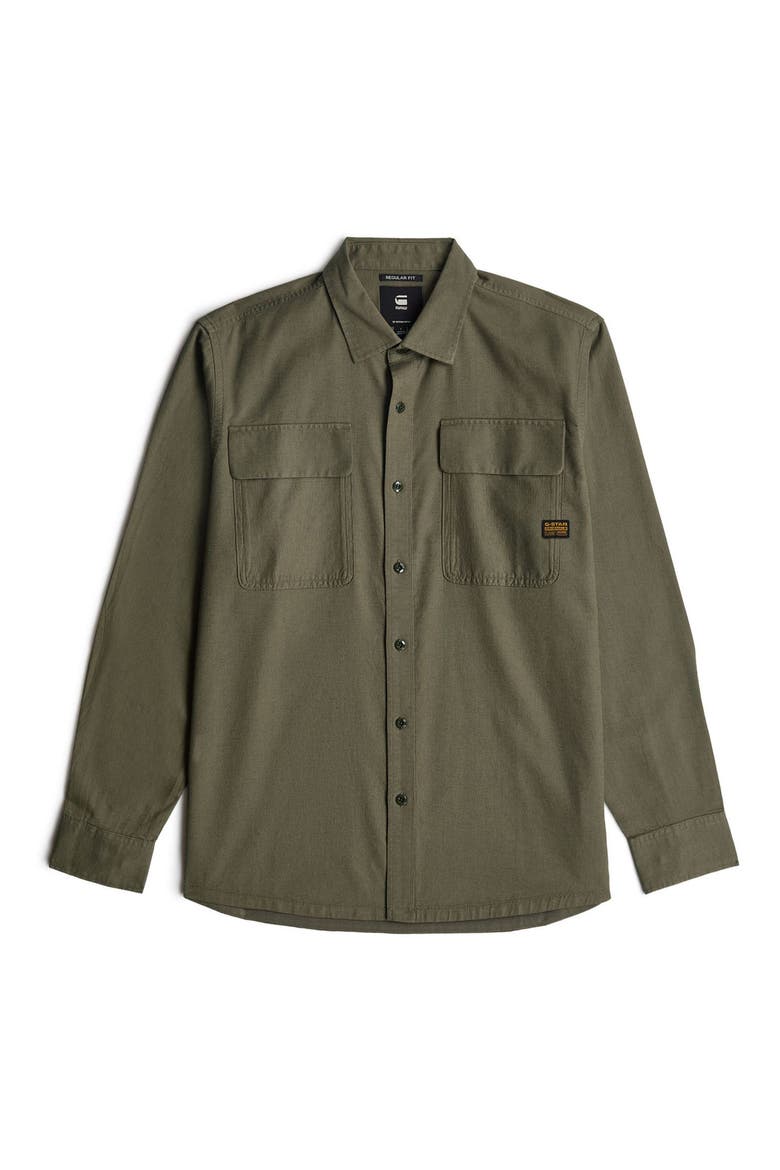 CPO Regular Fit Cotton & Linen Button-Up Shirt, Alternate, color, TURF