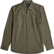 G-STAR CPO Regular Fit Cotton & Linen Button-Up Shirt