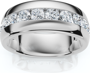 Bliss Diamond 1 1/2Ct Men's Diamond Wedding Anniversary Ring 10k Gold Channel Set Lab Grown