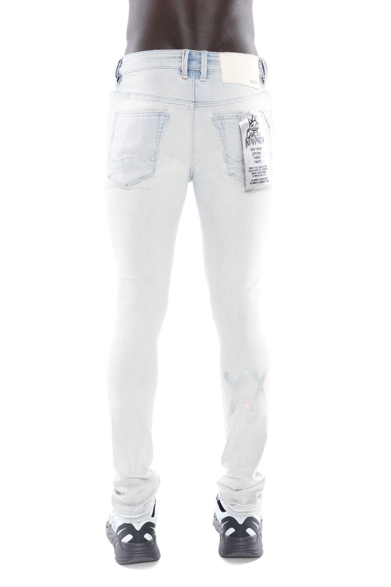 Punk Distressed Super Skinny Jeans, Alternate, color, FOIL