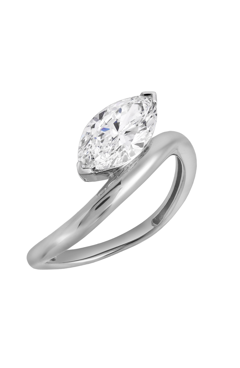 LuvMyJewelry Naia 1 Ct Marquise Lab Grown Diamond Engagement Ring, Main, color, 14K White Gold