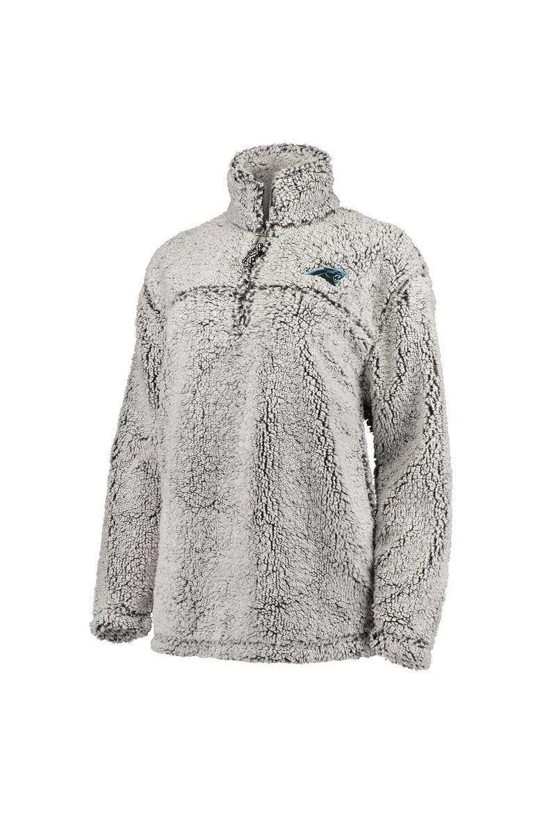 Women's G-III 4Her by Carl Banks Gray Carolina Panthers Sherpa Quarter-Zip Pullover Jacket, Alternate, color, Gray