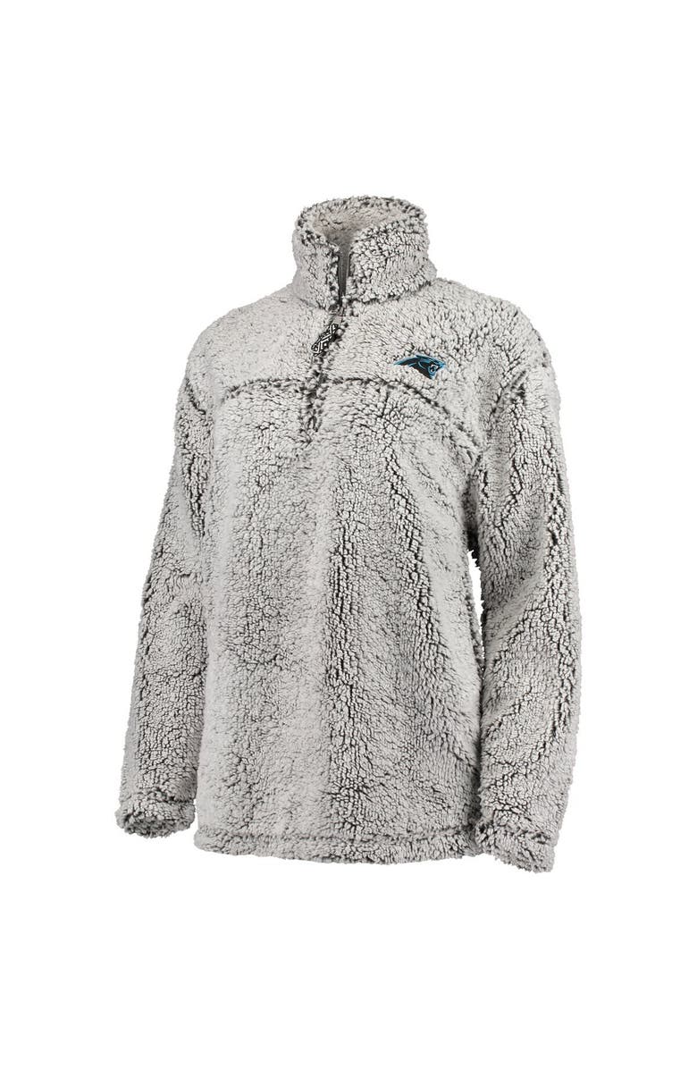G-III 4HER BY CARL BANKS Women's G-III 4Her by Carl Banks Gray Carolina Panthers Sherpa Quarter-Zip Pullover Jacket, Alternate, color, Gray