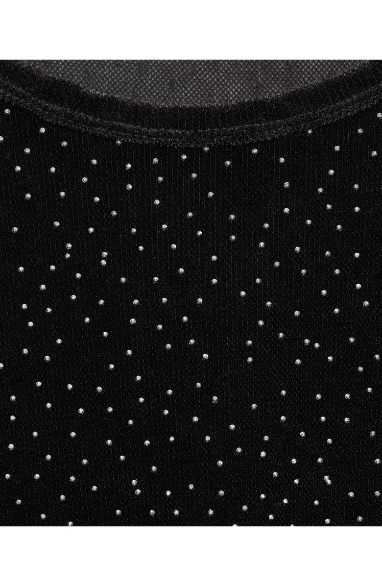 MANGO Crystal Embellished Velvet Top, Alternate, color, 