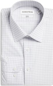 Nordstrom Trim Fit Check Non-Iron Cotton Dress Shirt
