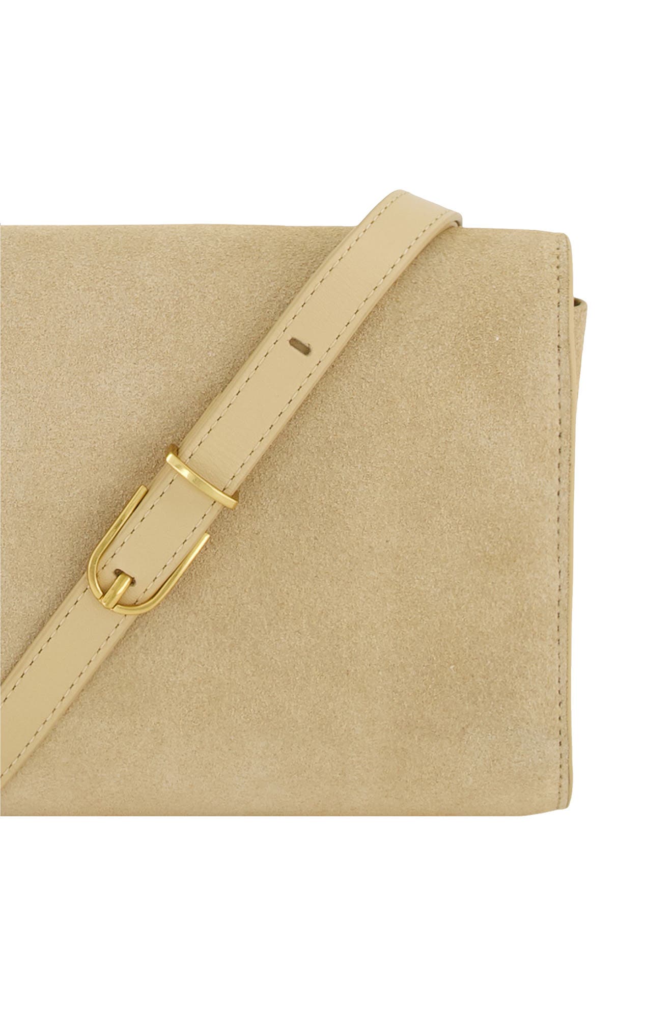 Vince Suede Wallet on a Strap, Alternate, color, Maiz