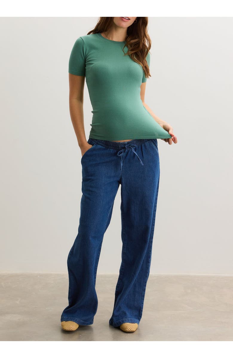 HATCH Collection The Softsculpt Knit Maternity Tee, Alternate, color, Juniper