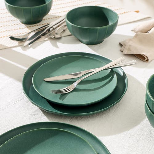 Stone Lain Rio Stoneware 4-piece Dinner Plate Set In Green