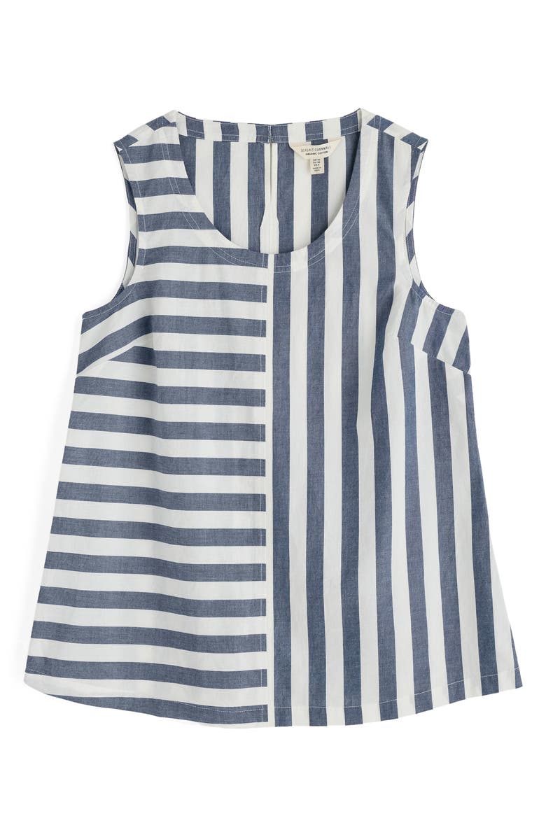 Seasalt Cornwall Sea Kissed Stripe Sleeveless Organic Cotton Swing Top, Alternate, color, Scallion Stripe Yacht