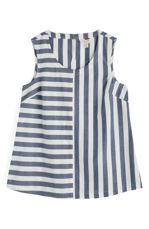 Seasalt Cornwall Sea Kissed Stripe Sleeveless Organic Cotton Swing Top In Scallion Stripe Yacht