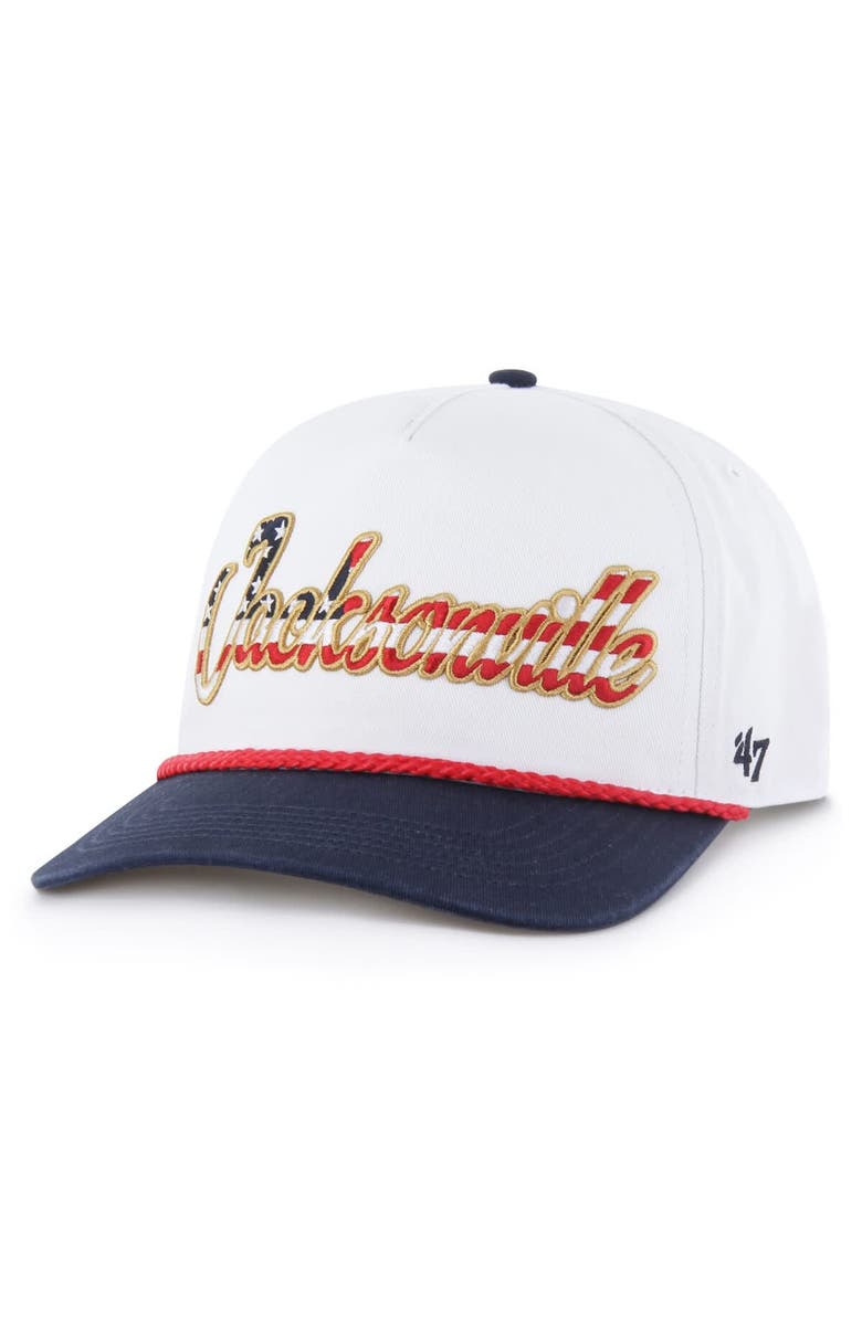 '47 Men's '47 White Jacksonville Jaguars Patriotic Overhand Hitch Adjustable Hat, Main, color, White