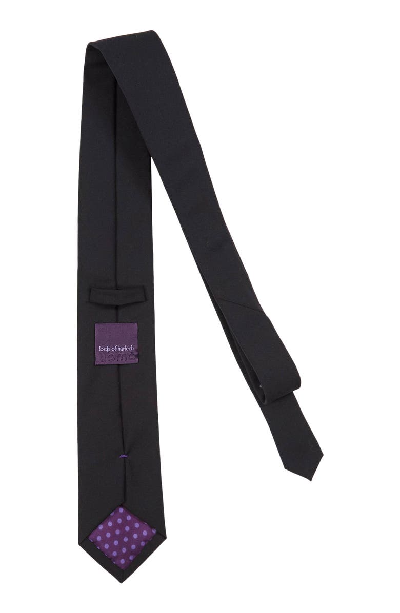 Lords of Harlech Taddeo Merino Wool Tie, Alternate, color, Black