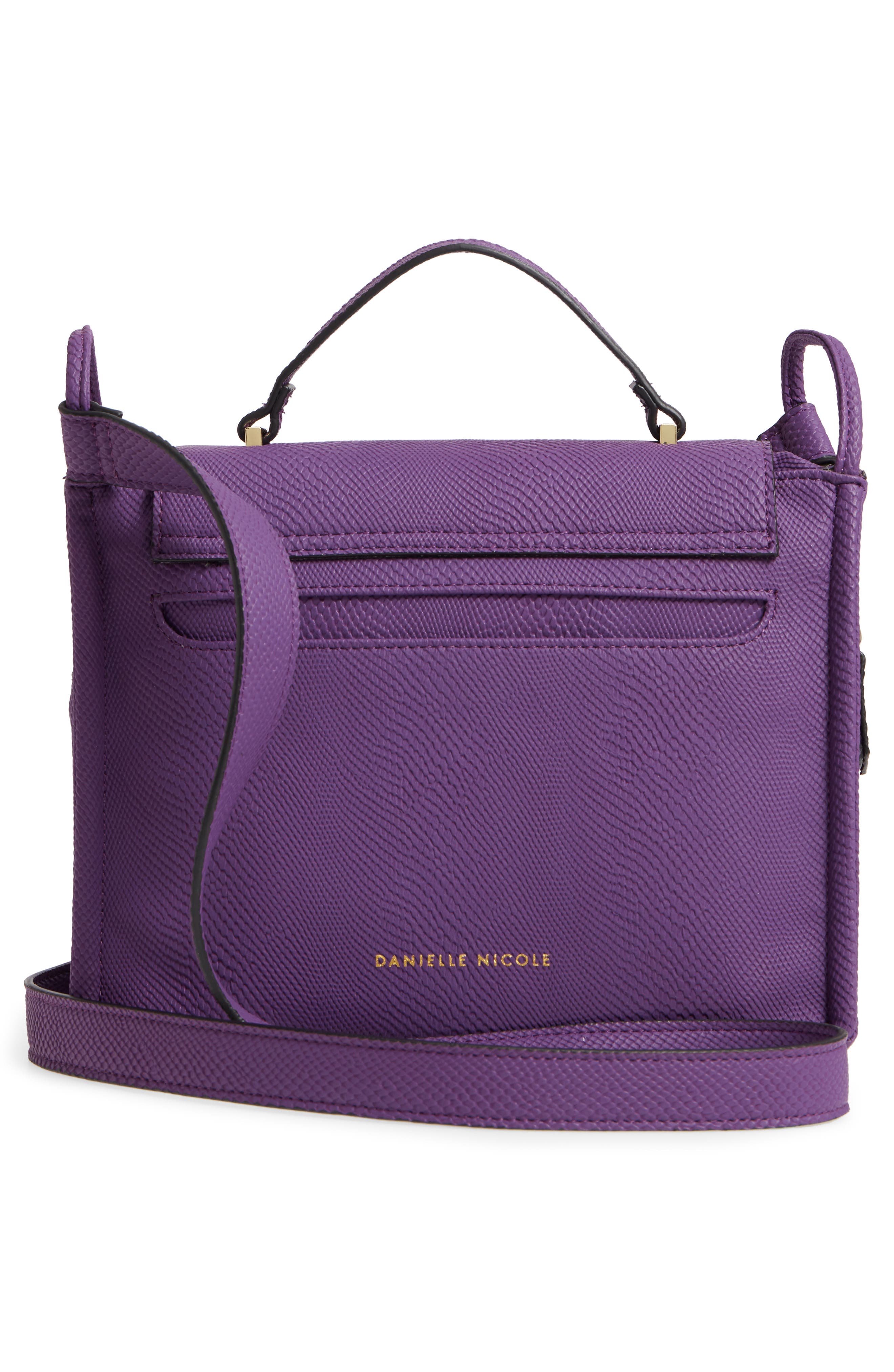 Nolan Faux Leather Crossbody Bag, Alternate, color, PURPLE SNAKE