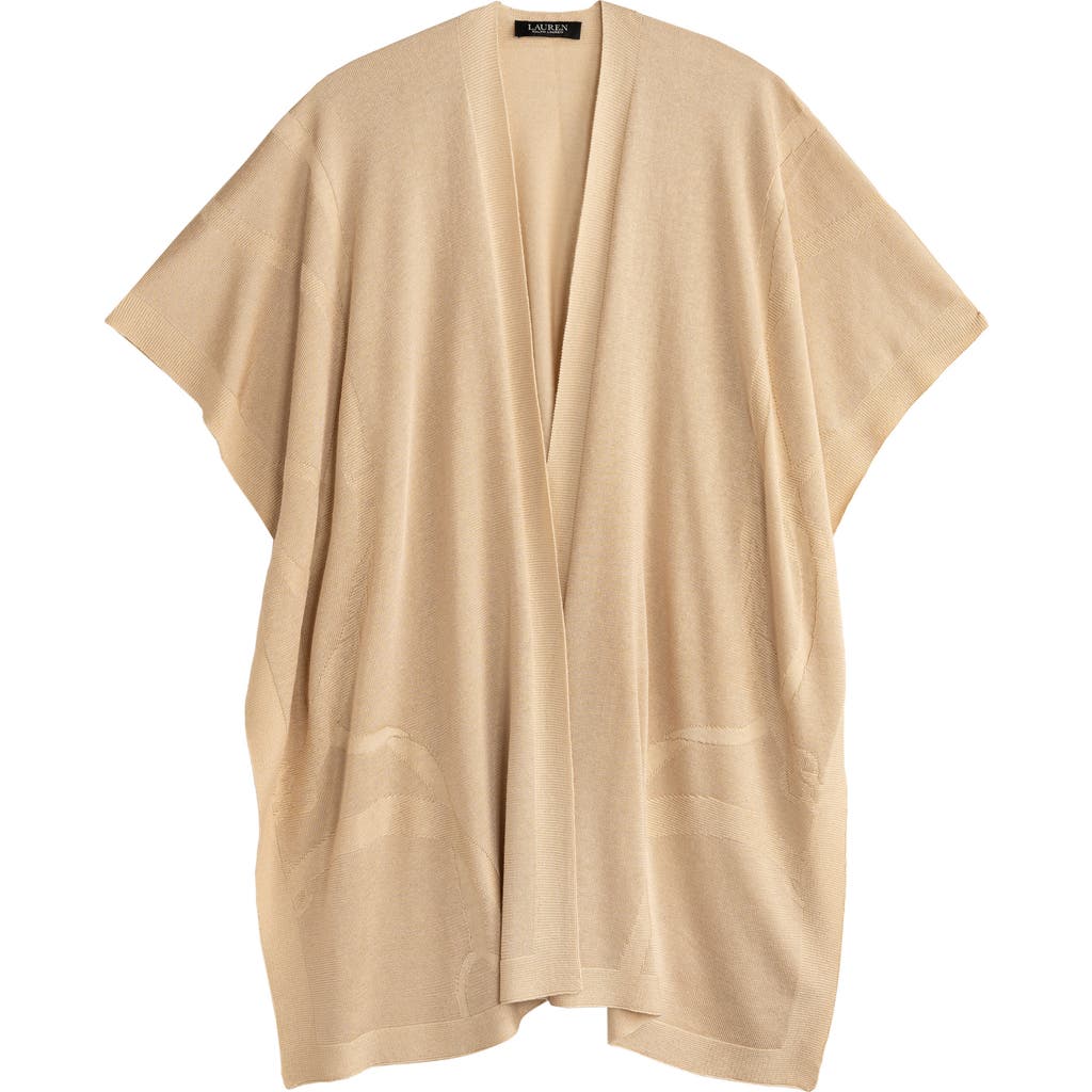 Ralph Lauren Lauren Matte Shine Belting Ruana In Neutral