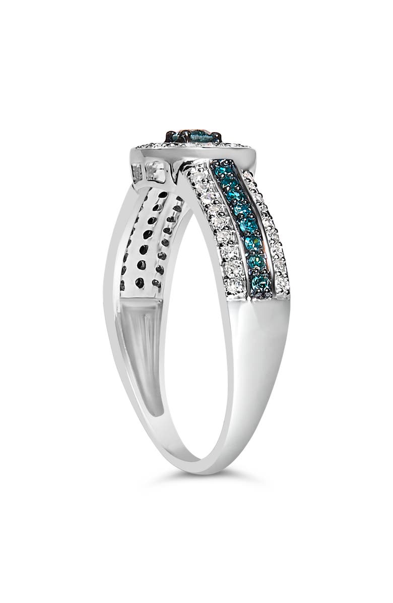 Haus of Brilliance Silver Treated Blue Diamond Engagement Ring, Alternate, color, White