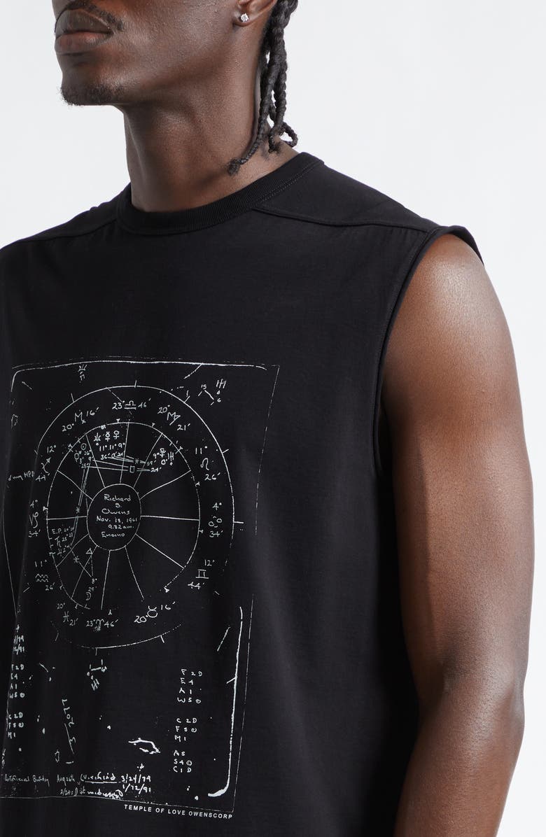 Rick Owens Brad Graphic Muscle Tank, Alternate, color, Black/ Milk