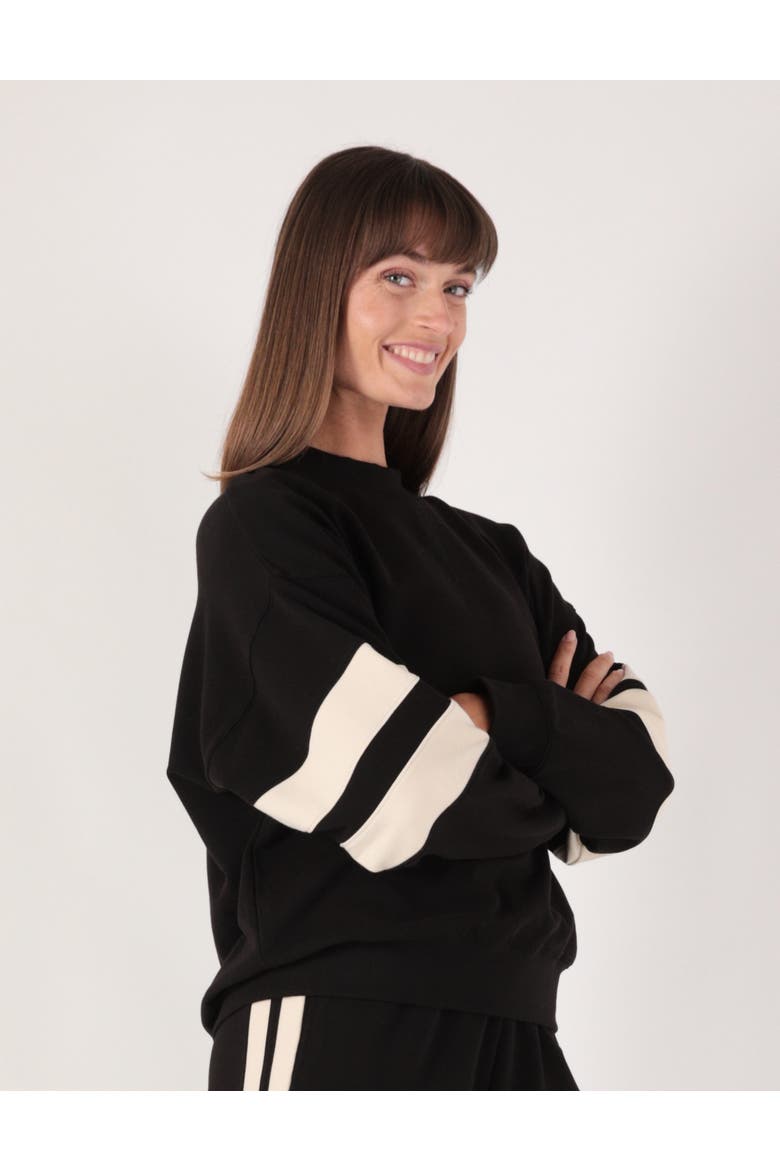 Vintage Oversized Crew, Alternate, color, Black/Oatmilk
