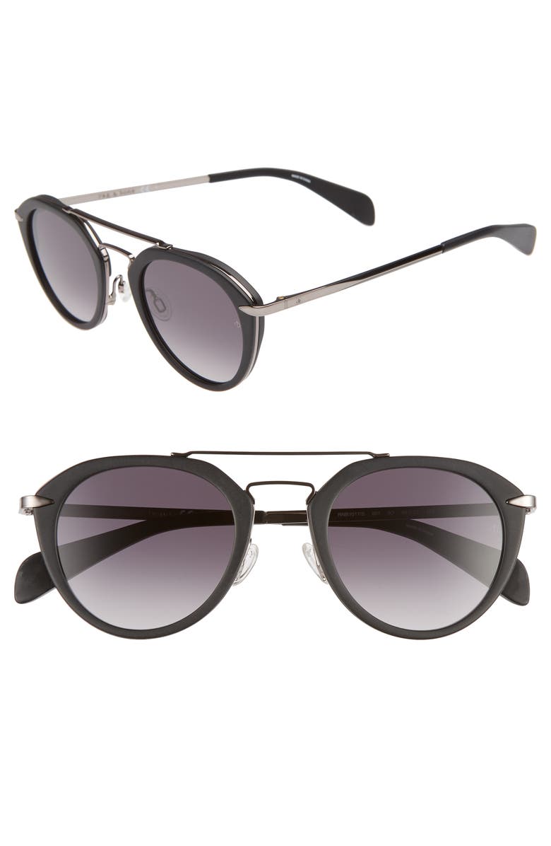 rag & bone 49mm Round Sunglasses, Main, color,