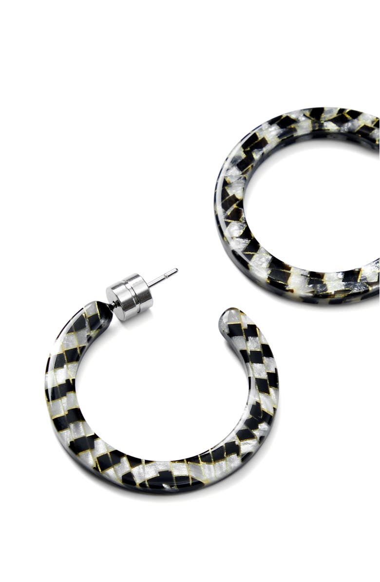 MACHETE Mini Hoops, Alternate, color, Perle Noir