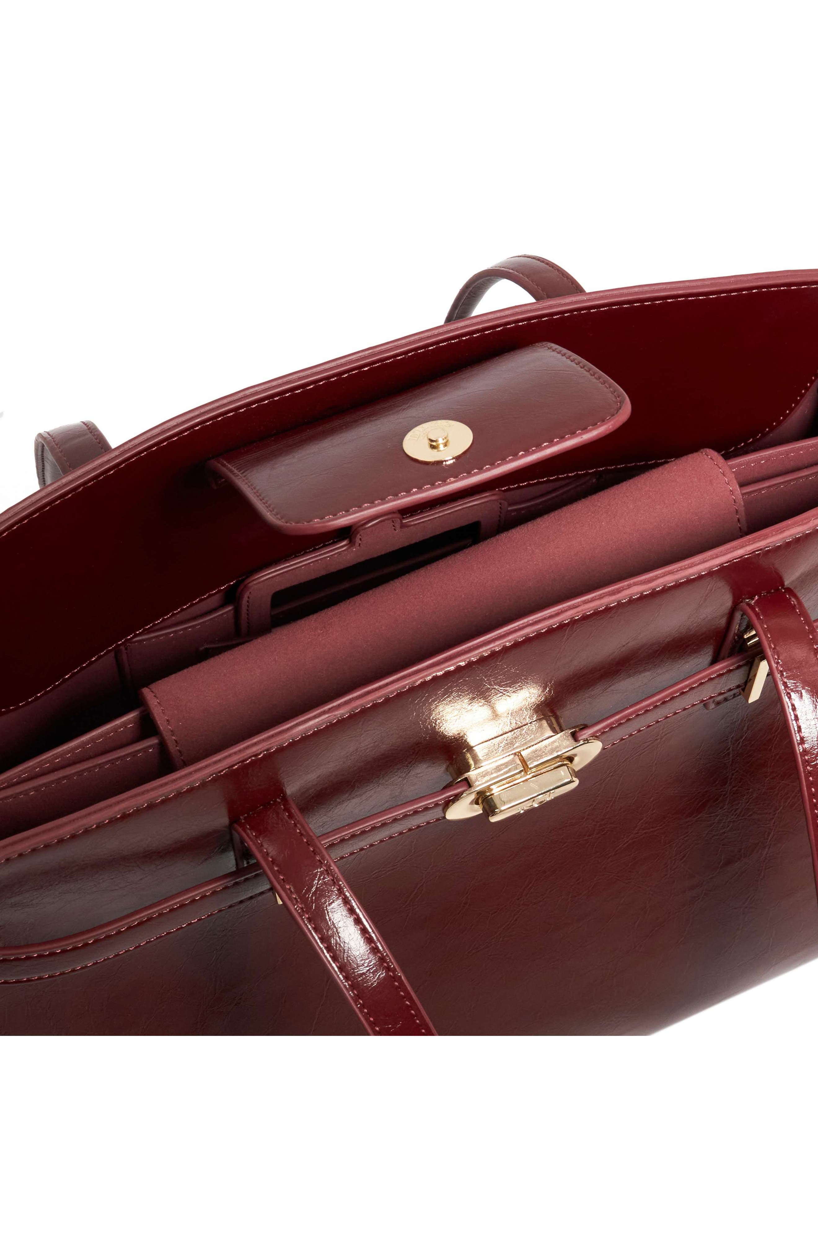 Dune London Define Tote, Alternate, color, Burgundy